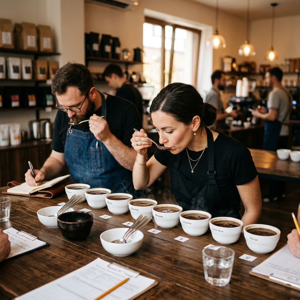Sesión de catación de café